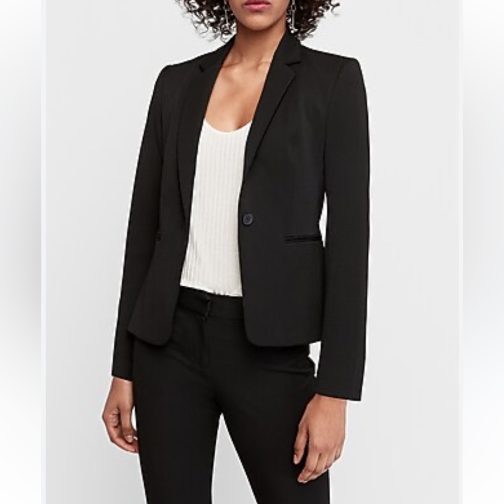 Express Black Notch Collar One Button Blazer - NWT - 8